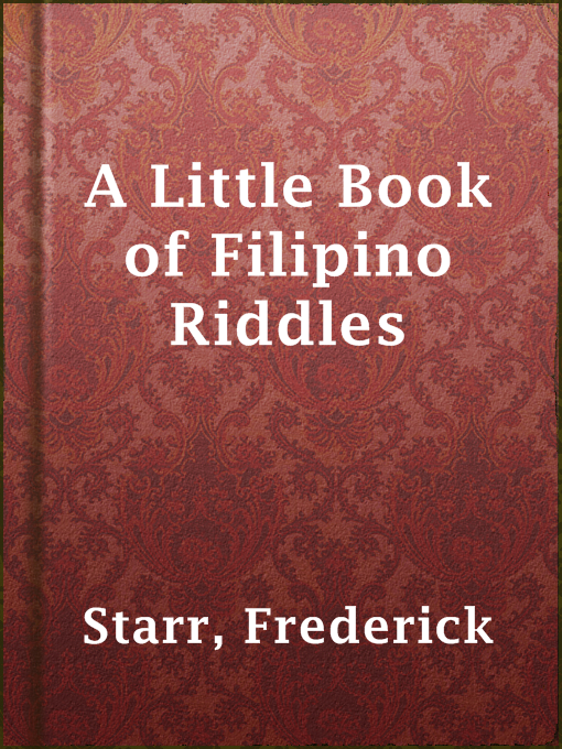 Imagen de portada para A Little Book of Filipino Riddles